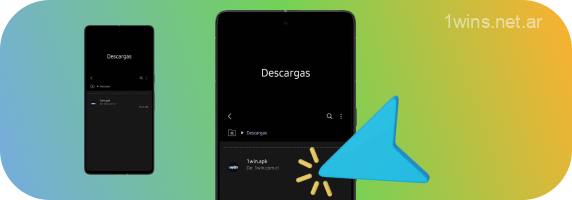 Para instalar la aplicación móvil 1win para Android, busque el archivo APK descargado en su teléfono inteligente