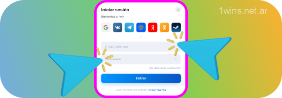 Ingrese su dirección de correo electrónico o número de teléfono móvil y contraseña para iniciar sesión en su cuenta 1win