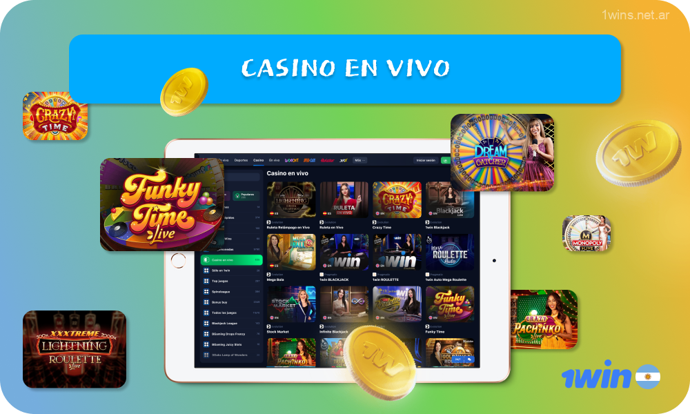 1win casino en Argentina ofrece a los jugadores alrededor de 500 juegos de casino en vivo diferentes, incluyendo póquer, baccarat, blackjack, ruleta y dados, así como espectáculos de juego con una variedad de entretenimiento disponible 24/7