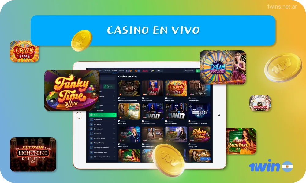 1win casino en Argentina ofrece a los jugadores alrededor de 500 juegos de casino en vivo diferentes, incluyendo póquer, baccarat, blackjack, ruleta y dados, así como espectáculos de juego con una variedad de entretenimiento disponible 24/7
