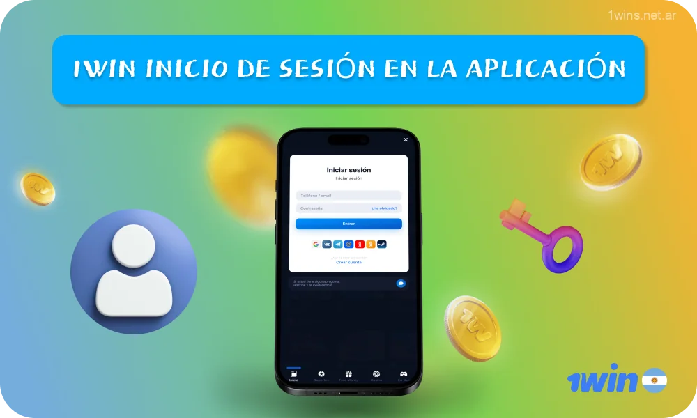 Para conectarse a la aplicación 1win, los jugadores argentinos sólo tienen que introducir los datos de su cuenta y pulsar el botón de Entrar