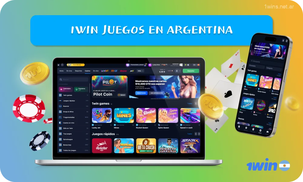 1win Casino Argentina ofrece más de 12.000 juegos en su sitio web y aplicación móvil, asociándose con más de 100 proveedores de juegos de azar globales y actualizando constantemente su gama con nuevos juegos