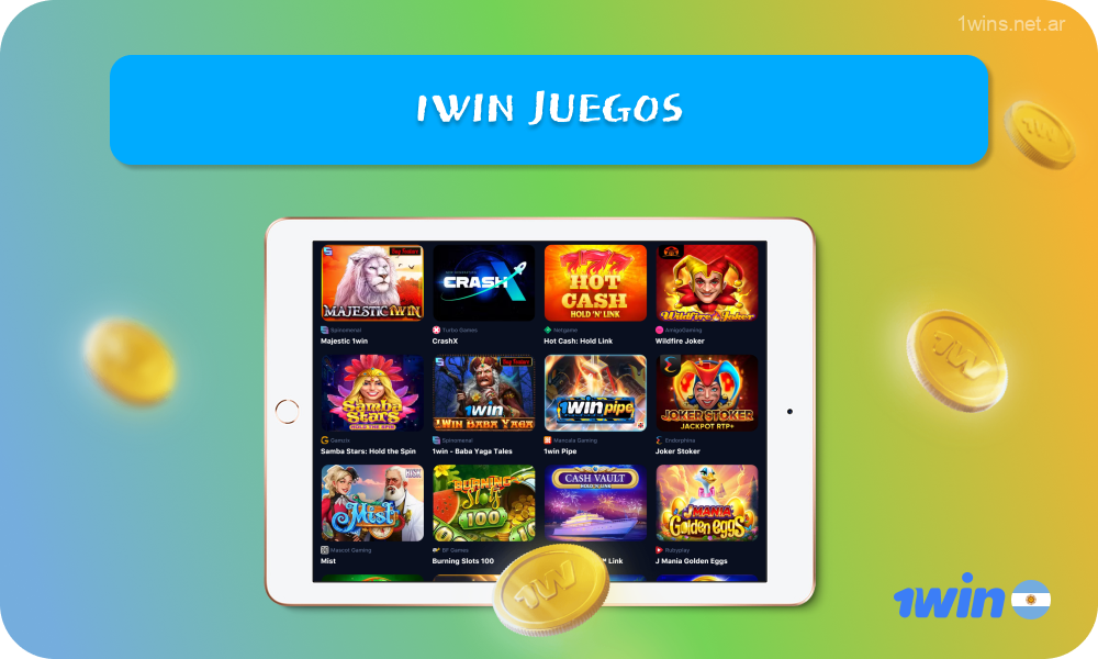 1win online ofrece a los jugadores argentinos más de 12.000 juegos, entre tragaperras, juegos de mesa y casino en vivo, con un motor de búsqueda fácil de usar y categorías como Mejores juegos, Comprar bono y Gotas y ganancias