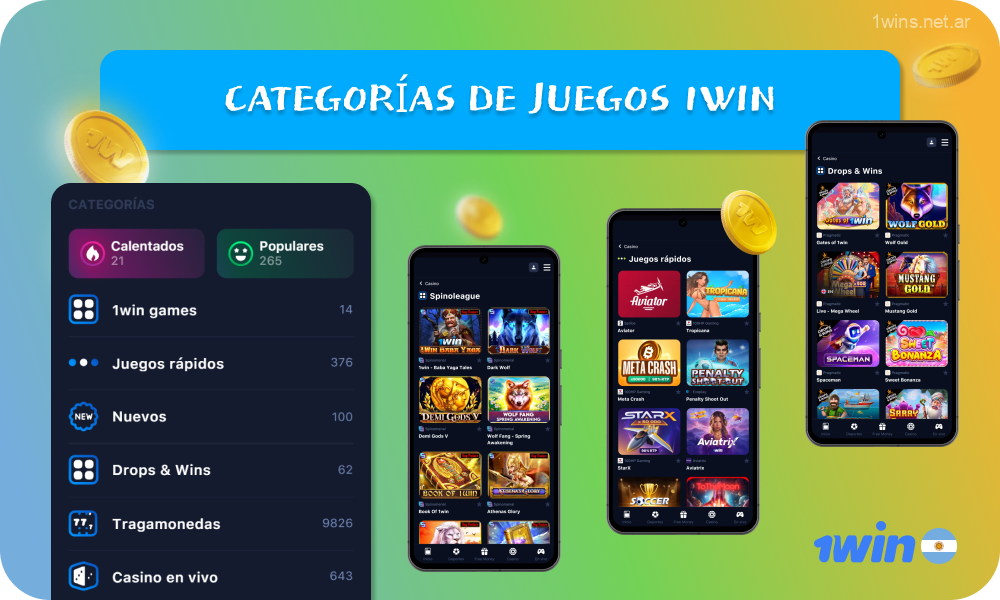 1win Argentina ofrece a los jugadores una rica selección de juegos divididos en 23 categorías, que incluyen exclusivos, populares, nuevos, juegos con jackpot, casino en vivo y mucho más, brindando variedad para jugadores de todas las preferencias