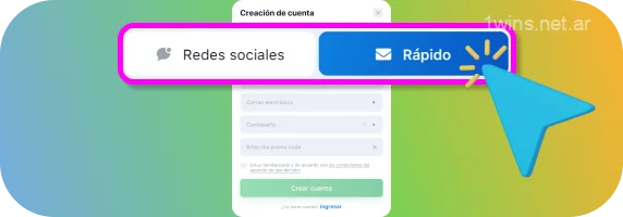 Para registrarte en 1win Argentina, elige el método que más te convenga: rápido o mediante redes sociales