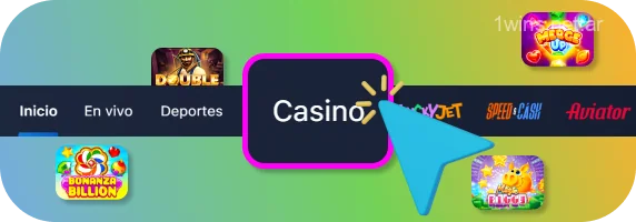 En el sitio web de 1win Argentina, diríjase a la sección Casino en el menú superior, donde podrá elegir el juego adecuado para usted entre una variedad de opciones que incluyen máquinas tragaperras, juegos de mesa, juegos de choque y casinos en vivo