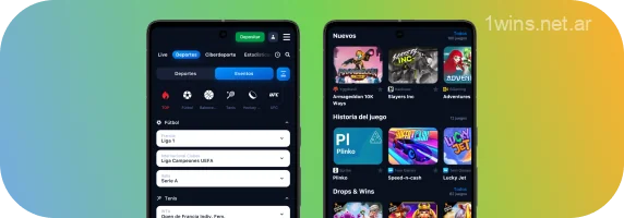 Después de realizar un depósito, los jugadores de la aplicación móvil 1win pueden ir a la sección Deportes o Casino y seleccionar la actividad de juego deseada para realizar una apuesta