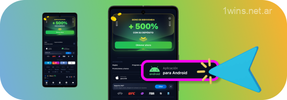 Para descargar la aplicación 1win en Android, busque la opción del ícono de Android en el sitio web y haga clic en ella