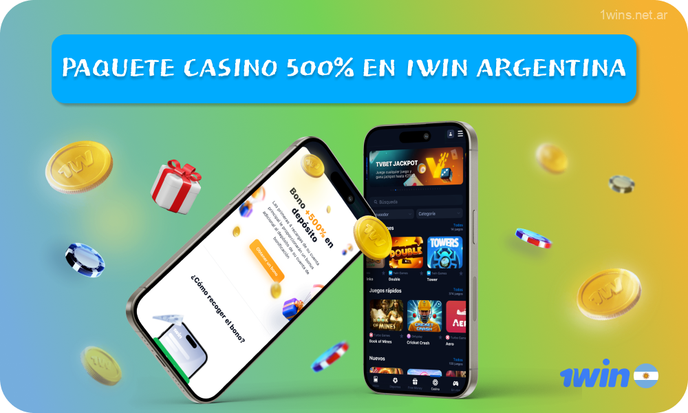 1win Argentina ofrece a los jugadores un paquete de bienvenida al casino con bonificaciones de hasta el 500%, incluyendo cuatro recompensas consecutivas en los cuatro primeros depósitos, lo que permite a los jugadores recibir hasta ARS 2.300.000 en fondos adicionales para jugar