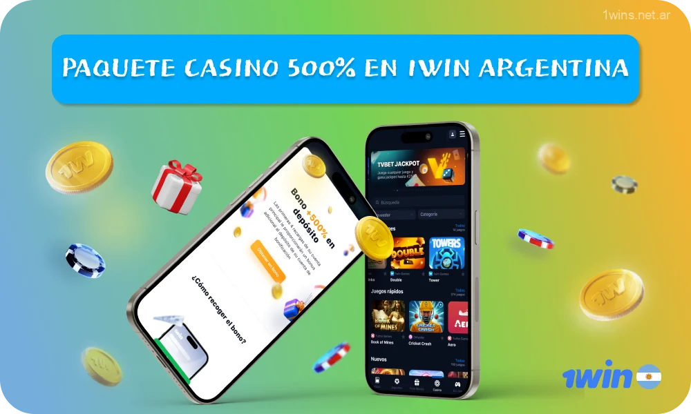 1win Argentina ofrece a los jugadores un paquete de bienvenida al casino con bonificaciones de hasta el 500%, incluyendo cuatro recompensas consecutivas en los cuatro primeros depósitos, lo que permite a los jugadores recibir hasta ARS 2.300.000 en fondos adicionales para jugar