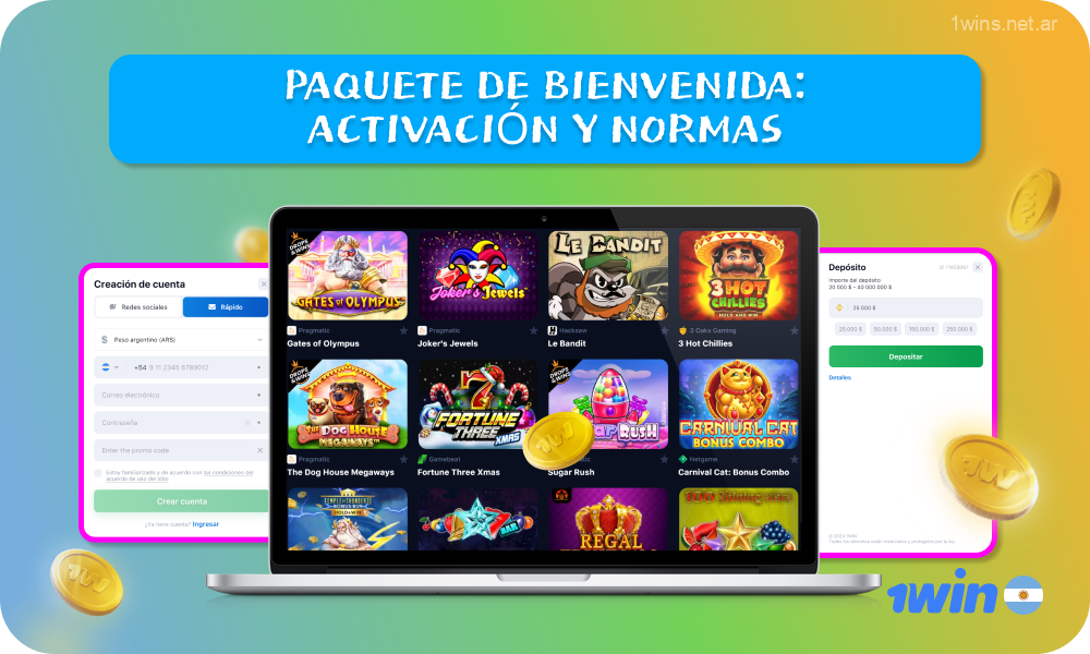 Para activar el paquete de bienvenida de 1win casino, los nuevos usuarios de Argentina deben registrarse en el sitio, realizar un depósito mínimo y esperar a que se acrediten los fondos, tras lo cual recibirán una bonificación del 200% que podrán utilizar en sus juegos de casino favoritos