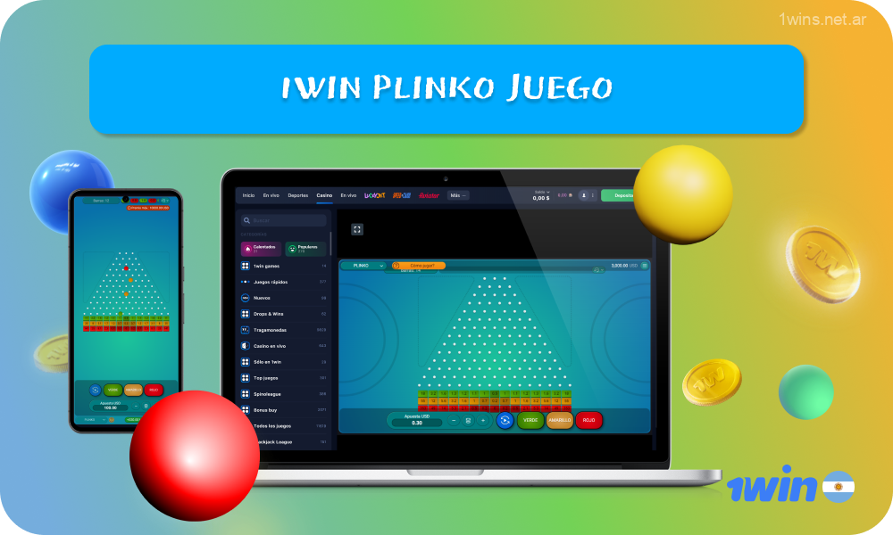 1win Casino en Argentina ofrece a los usuarios un emocionante juego de Plinko basado en la suerte para jugar con dinero real en modo demo