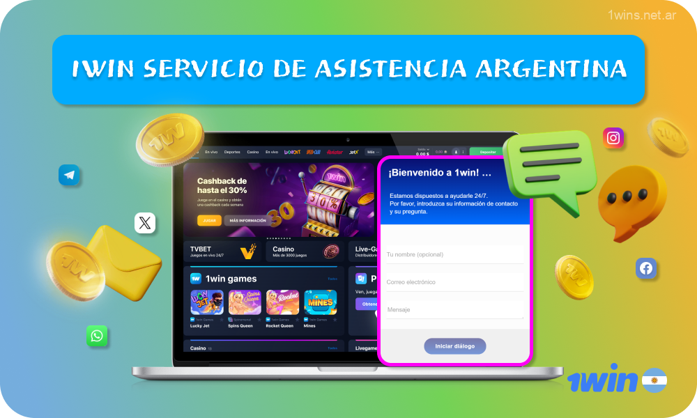 1win Argentina brinda un servicio de atención al cliente 24 horas al día, 7 días a la semana, donde los usuarios pueden obtener asistencia con todos los asuntos relacionados con el registro, las apuestas, el pago y otros aspectos del sitio y la aplicación móvil