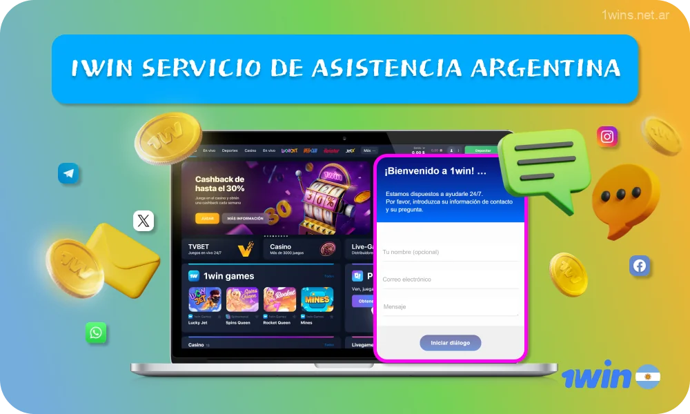 1win Argentina brinda un servicio de atención al cliente 24 horas al día, 7 días a la semana, donde los usuarios pueden obtener asistencia con todos los asuntos relacionados con el registro, las apuestas, el pago y otros aspectos del sitio y la aplicación móvil