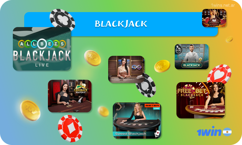 1win Argentina ofrece más de 150 juegos diferentes de blackjack en vivo, especialmente populares debido a sus reglas sencillas y directas