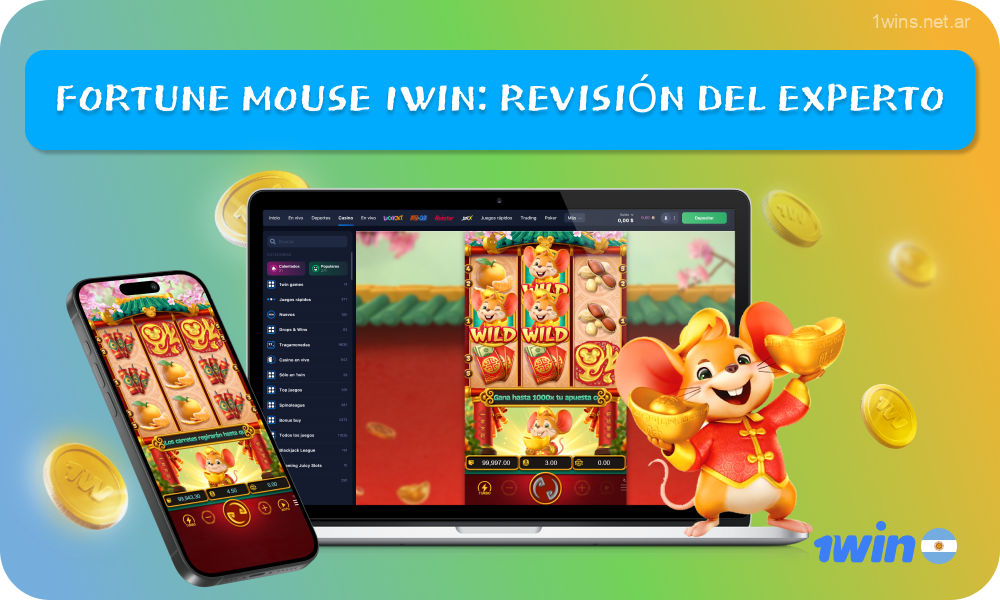 La popular video tragamonedas de temática asiática Fortune Mouse está disponible para los argentinos en el sitio web y la aplicación móvil del casino 1win