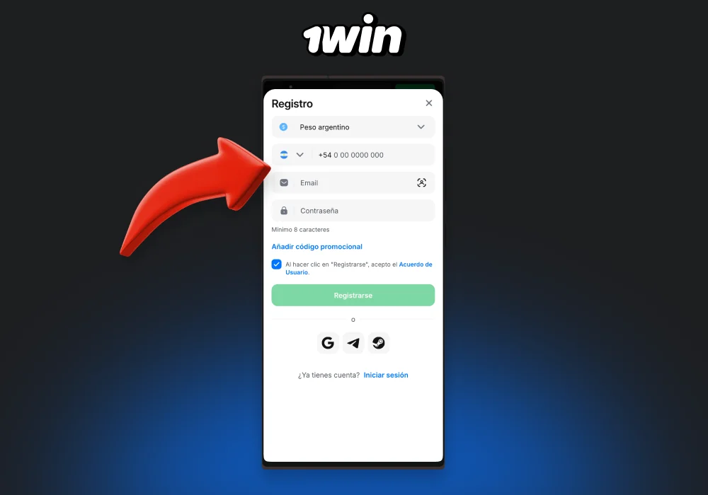 Para comenzar a realizar apuestas en la aplicación móvil, los jugadores de Argentina deben iniciar sesión en su cuenta o crear una nueva