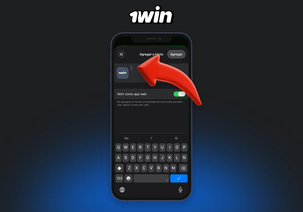 Seleccione la opción Agregar a la pantalla de inicio para descargar la aplicación 1win a su dispositivo iOS