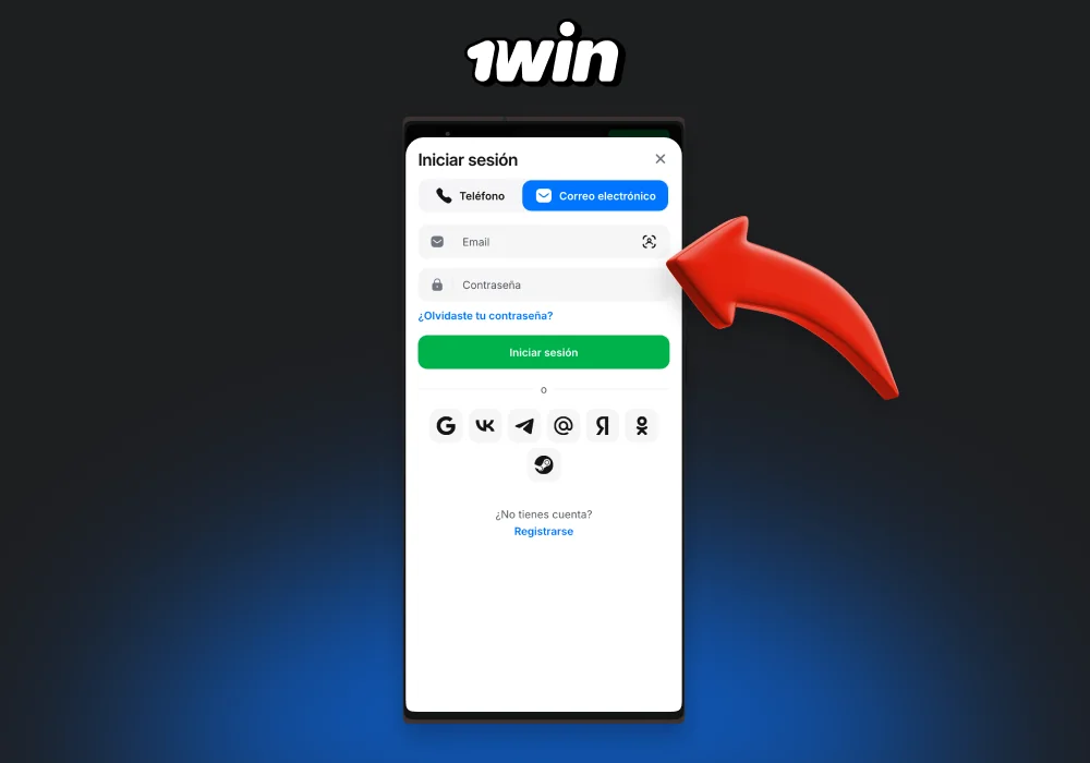 Para comenzar a jugar en el casino en la aplicación móvil 1win para Android, cree una cuenta o inicie sesión en una cuenta existente