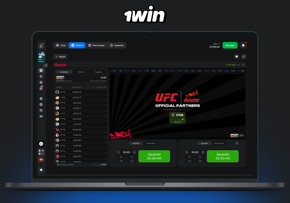 En 1win Argentina, después de seleccionar un juego, fije su apuesta y comience a jugar haciendo girar los rodillos de las máquinas tragamonedas o apostando en juegos de crash, juegos de mesa o casino en vivo