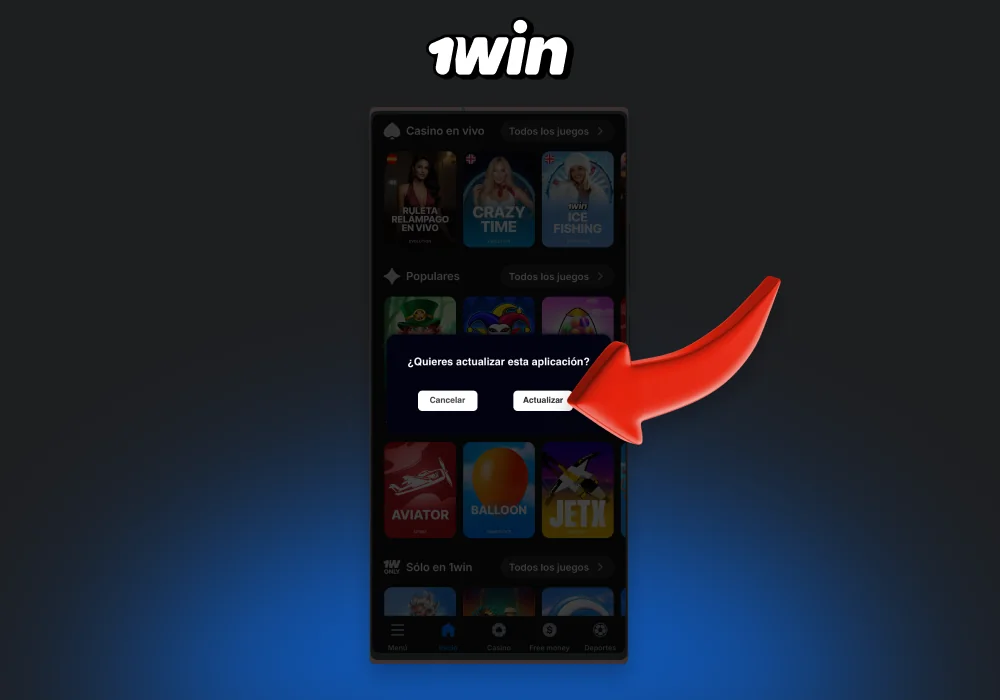 Para actualizar tu aplicación móvil 1win a la última versión, ábrela en tu dispositivo Android, busca la sección de ajustes o perfil, selecciona la opción de actualización si hay disponible una notificación de nueva versión y sigue las instrucciones para descargar e instalar la actualización