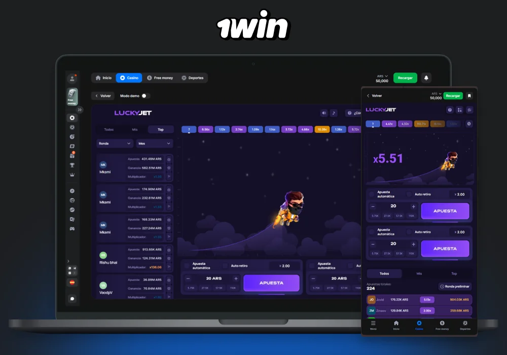 El juego Lucky Jet de 1win es un emocionante juego de crash con chat en el juego, estadísticas y la posibilidad de doblar su apuesta para ganar hasta 25.000 veces su importe original