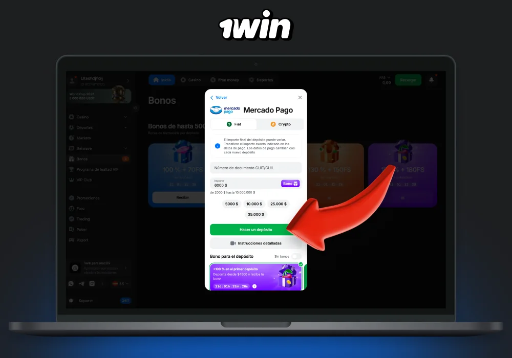 Para activar el paquete de bienvenida de 1win casino, los nuevos usuarios de Argentina deben registrarse en el sitio, realizar un depósito mínimo y esperar a que se acrediten los fondos, tras lo cual recibirán una bonificación del 200% que podrán utilizar en sus juegos de casino favoritos