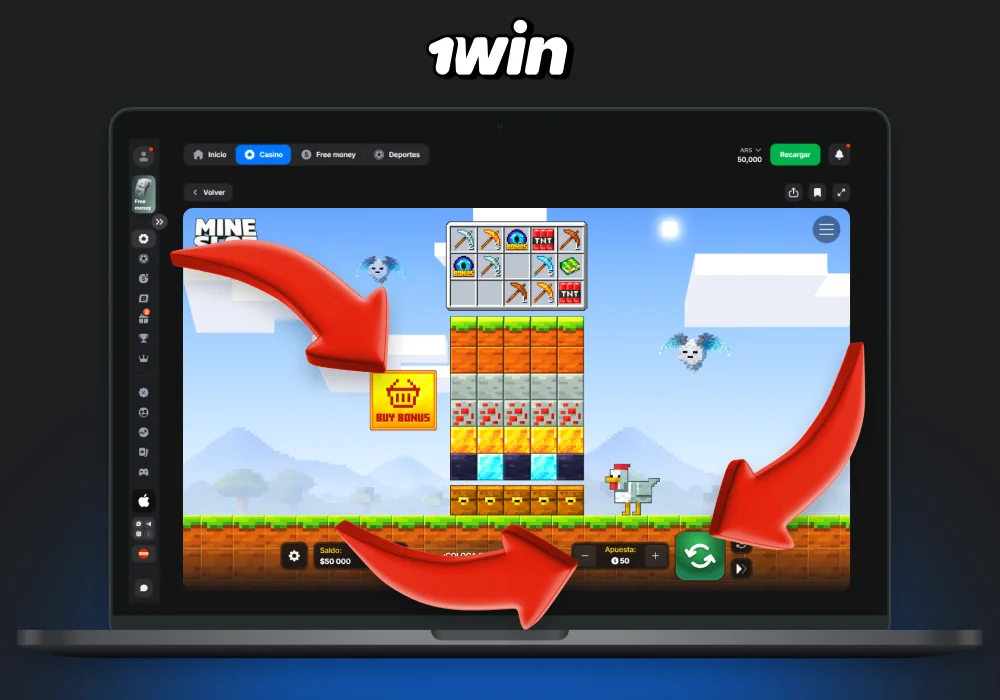 Instrucciones paso a paso para comenzar a jugar Mine Slot en 1win