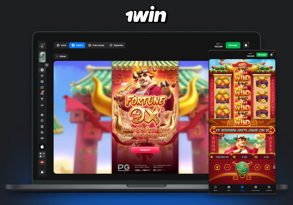 Presentado en 1win Argentina Casino, Fortune Ox es un emocionante video tragamonedas con gráficos 3D, animación y una banda sonora temática, y características especiales para aumentar las recompensas