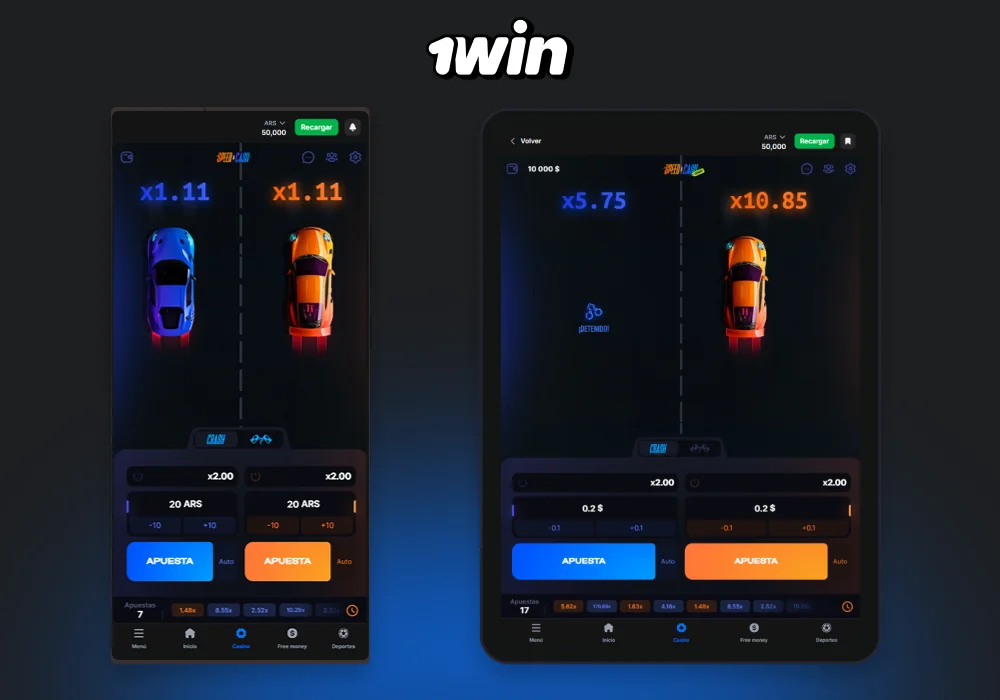 Los jugadores en Argentina pueden descargar la aplicación móvil 1win para Android o iOS y jugar Speed ​​and Cash en cualquier momento y lugar que les resulte conveniente