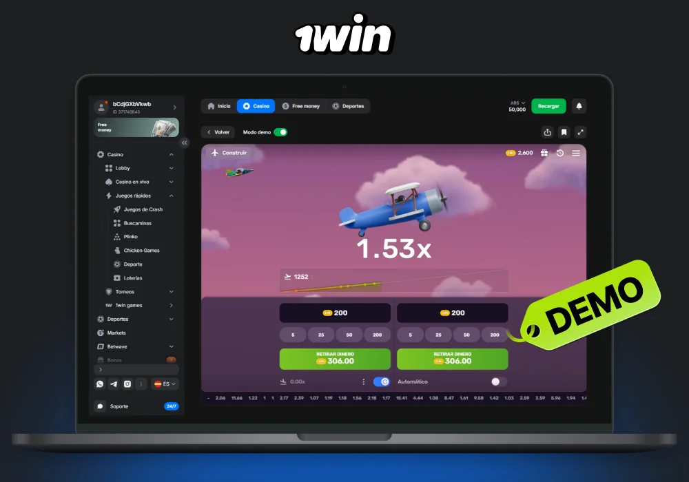 La demo de Aviatrix en 1win brinda a los jugadores de Argentina la oportunidad de aprender el juego, las reglas y estrategias apostando con créditos virtuales sin riesgo de perder dinero real