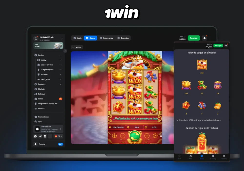 La emocionante tragamonedas Fortune Tiger es popular en el casino 1win entre los usuarios argentinos