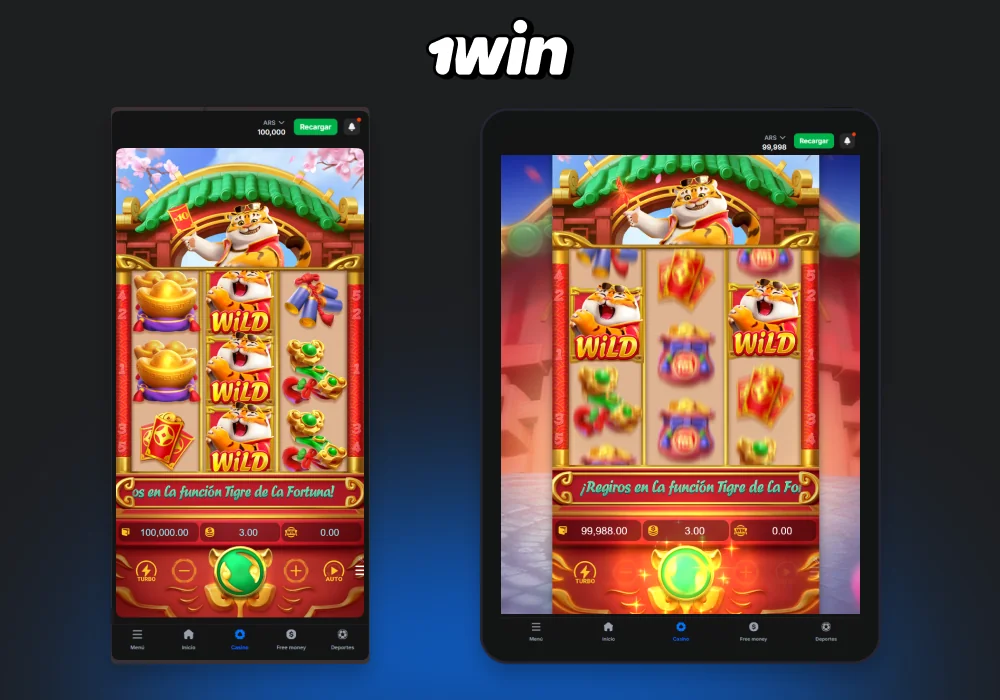 Para jugar a la tragamonedas móvil Fortune Tiger en 1win en cualquier momento y en cualquier lugar, los jugadores de Argentina pueden descargar e instalar la aplicación 1win en su dispositivo Android o iOS