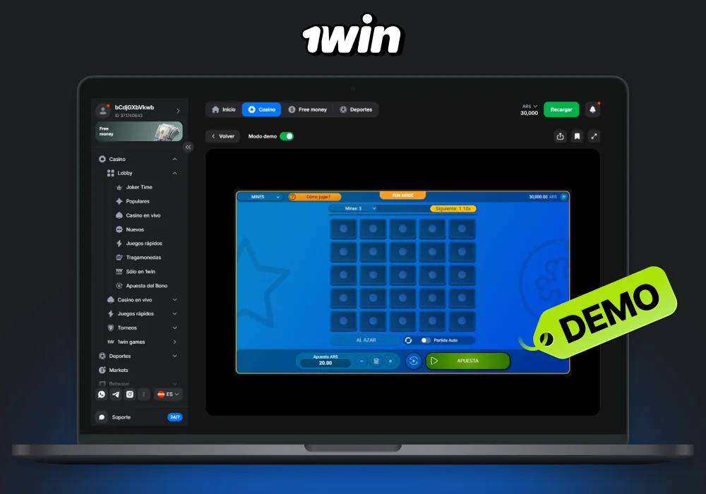 La versión demo del emocionante juego Minas en 1win ofrece a los usuarios de Argentina una forma libre de riesgos de aprender el juego, probar estrategias y ganar confianza antes de jugar por dinero real