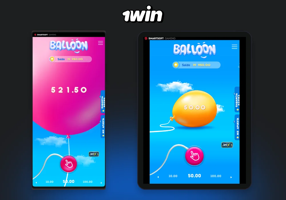 Descarga la app móvil de 1win y juega a Balloon en Android o iOS