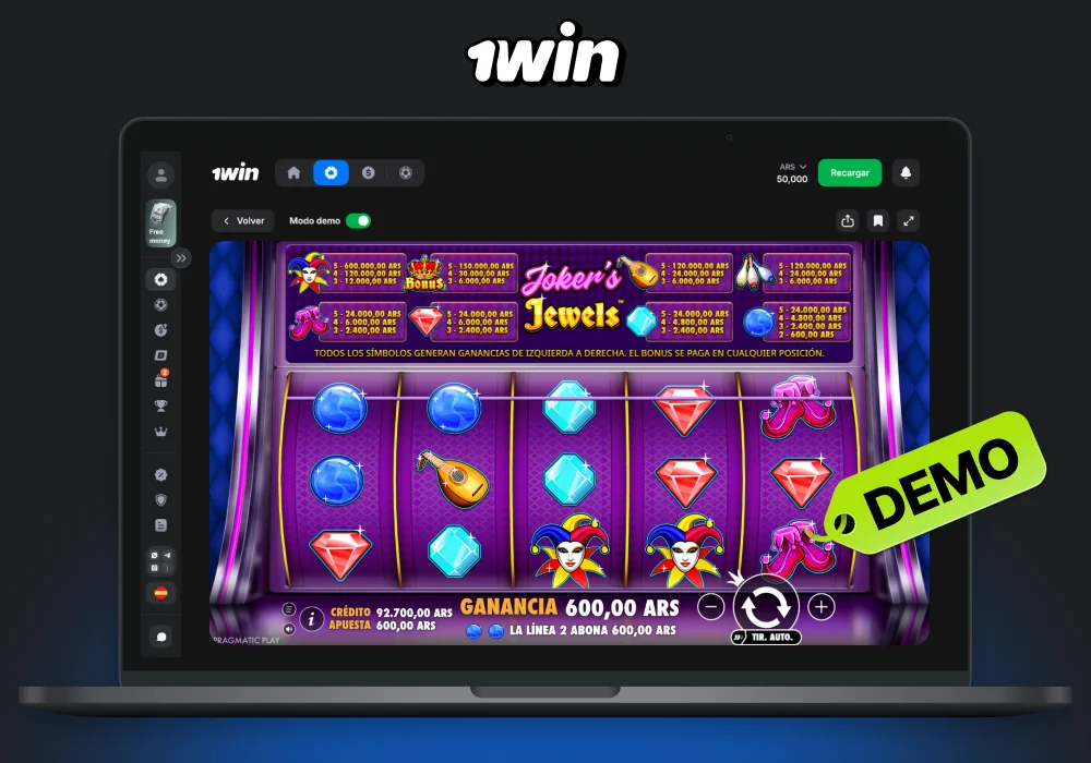 La versión demo de 1win Joker Jewels te permite probar la tragamonedas de forma gratuita con créditos virtuales